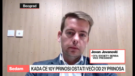 Jovanović: Verovatnije smanjenje inverzije krive prinosa