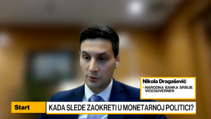 Dragašević: Predviđamo da je kamata od 6,5% dovoljna da se inflacija svede na cilj