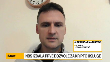 Matanović: Dozvola za kripto usluge daje tržištu dodatni legitimitet